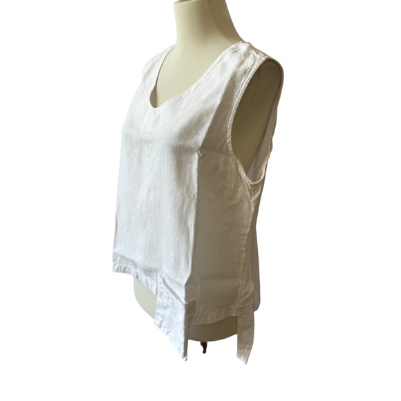 LA FIXSUN LINEN TOP SLEEVELESS ASYMMETRIC HEM BEACHY RESORT BREATHABLE BOHO S - Picture 4 of 10